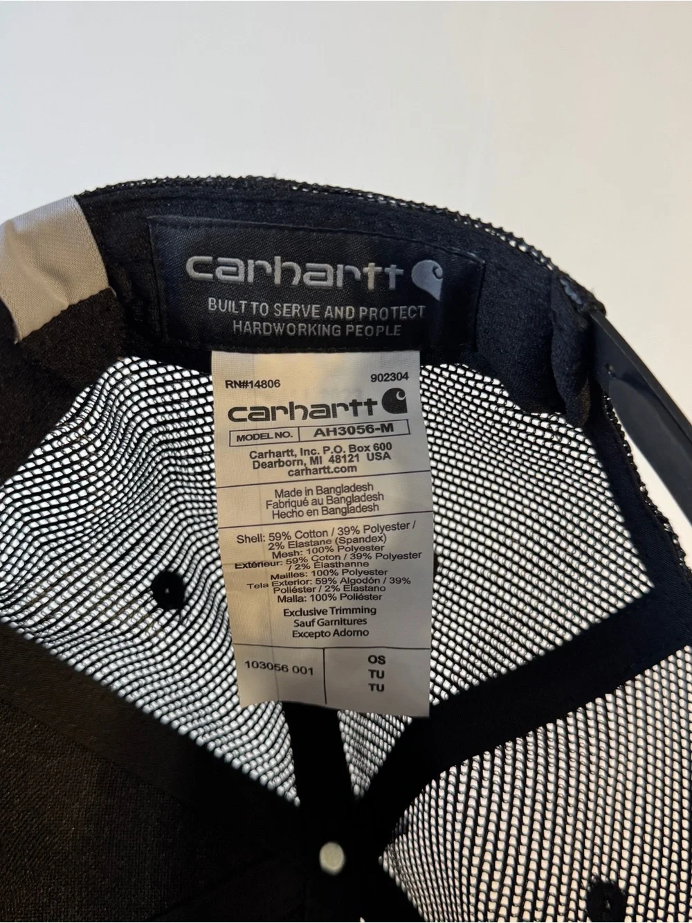 NWT Carhartt Force Black Mesh Trucker Hat Cap Snapback Rugged Workwear OSFA